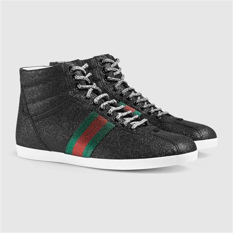 gucci black glitter web sneaker|colorful Gucci shoes.